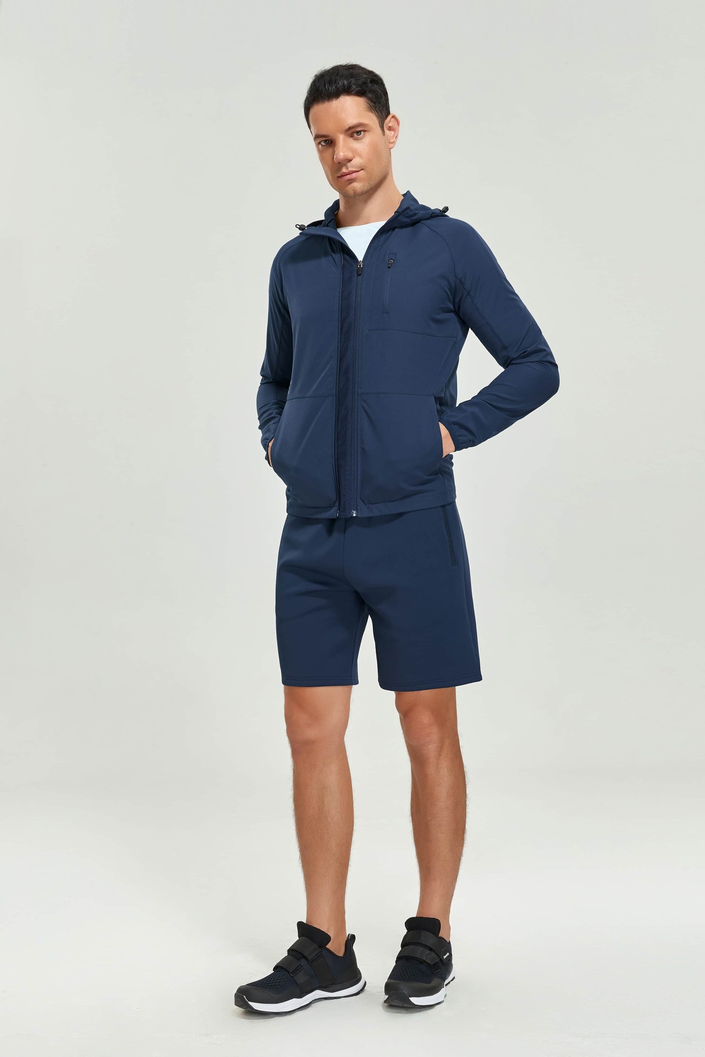 Long Navy Active Jacket for Men