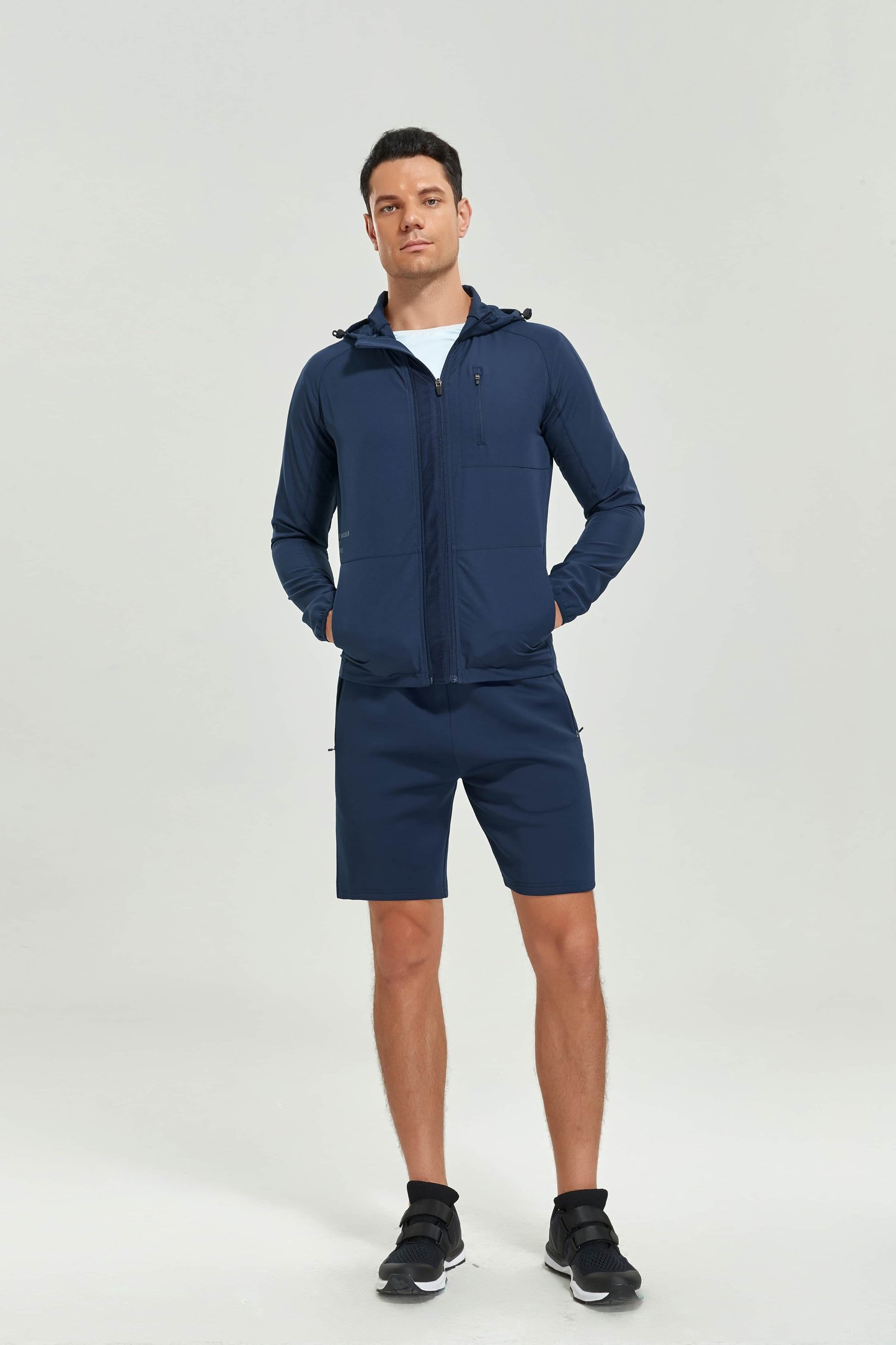 Long Navy Active Jacket for Men